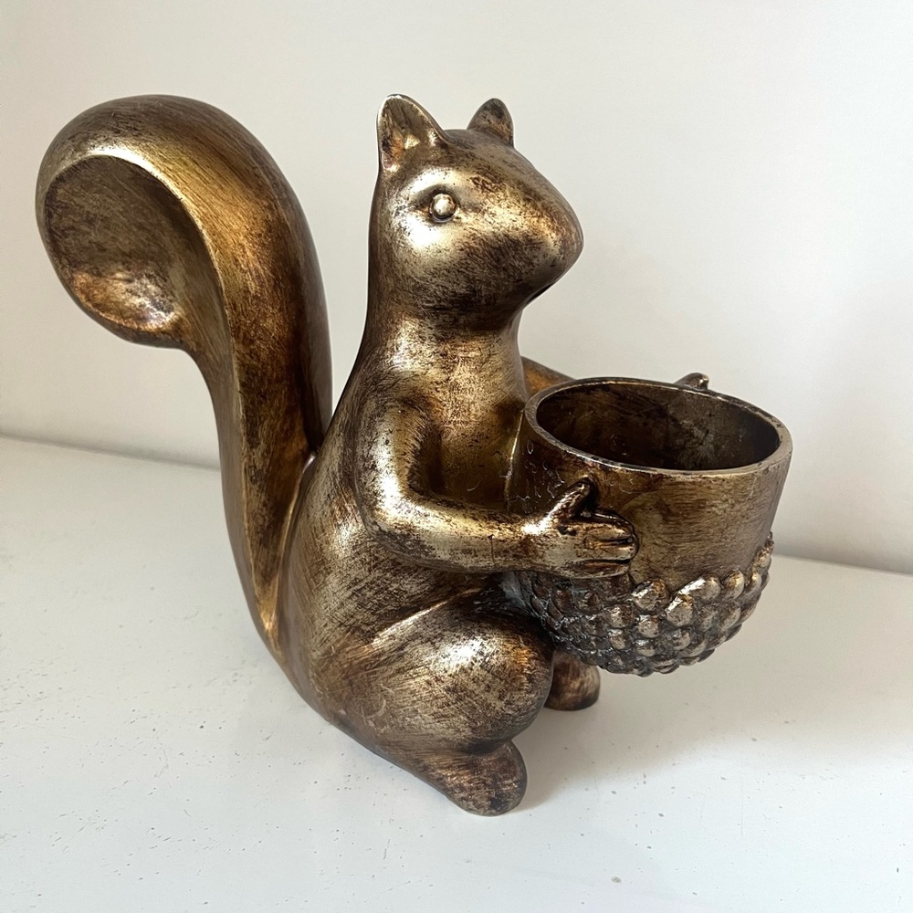 Vintage Bronze Squirrel Figurine